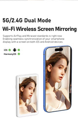 📱 Écran Selfie Magnétique Sans Fil pour Smartphone | Écran de Mise en Miroir pour Vlogging, iPhone & Android