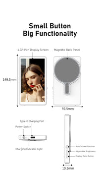 📱 Écran Selfie Magnétique Sans Fil pour Smartphone | Écran de Mise en Miroir pour Vlogging, iPhone & Android